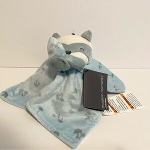 Modern Moments Gerber Raccoon Lovey Security Blanket Mushroom Baby Nursery Blue